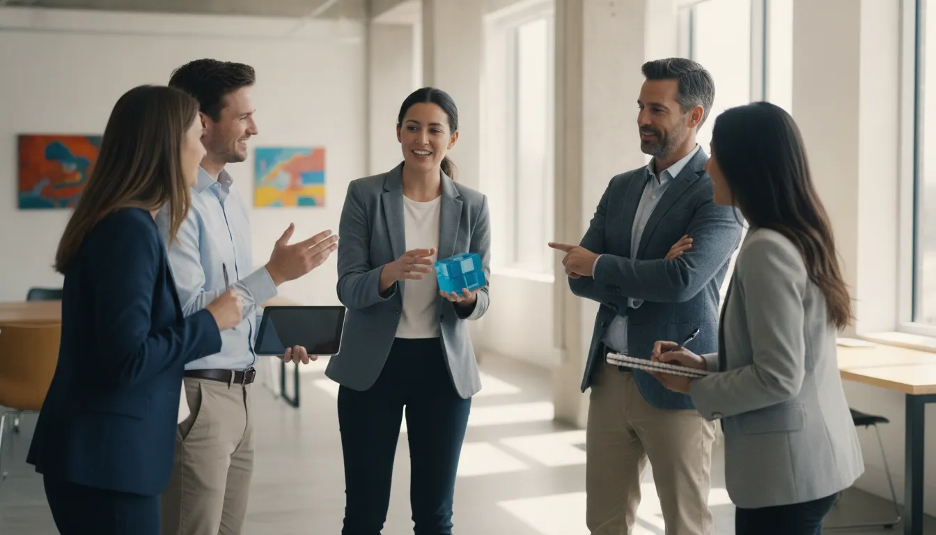 B2B technology sellers practicing a customer conversation with a sales leader