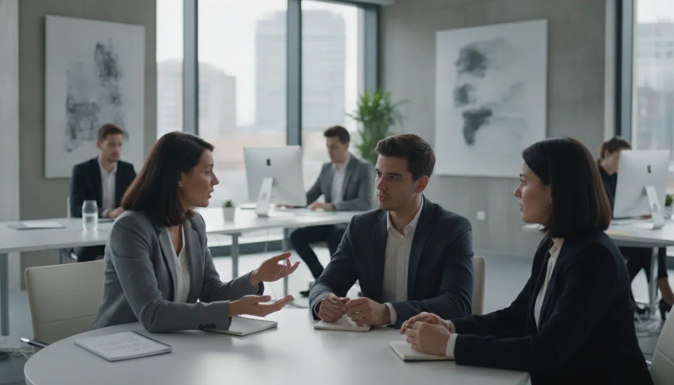 Sales manager coaching a seller through a pre-event SKO role-play