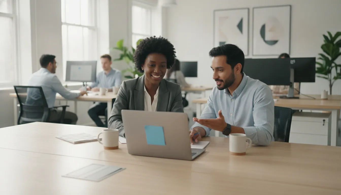 Revenue manager coaching an account executive through a SaaS deal review