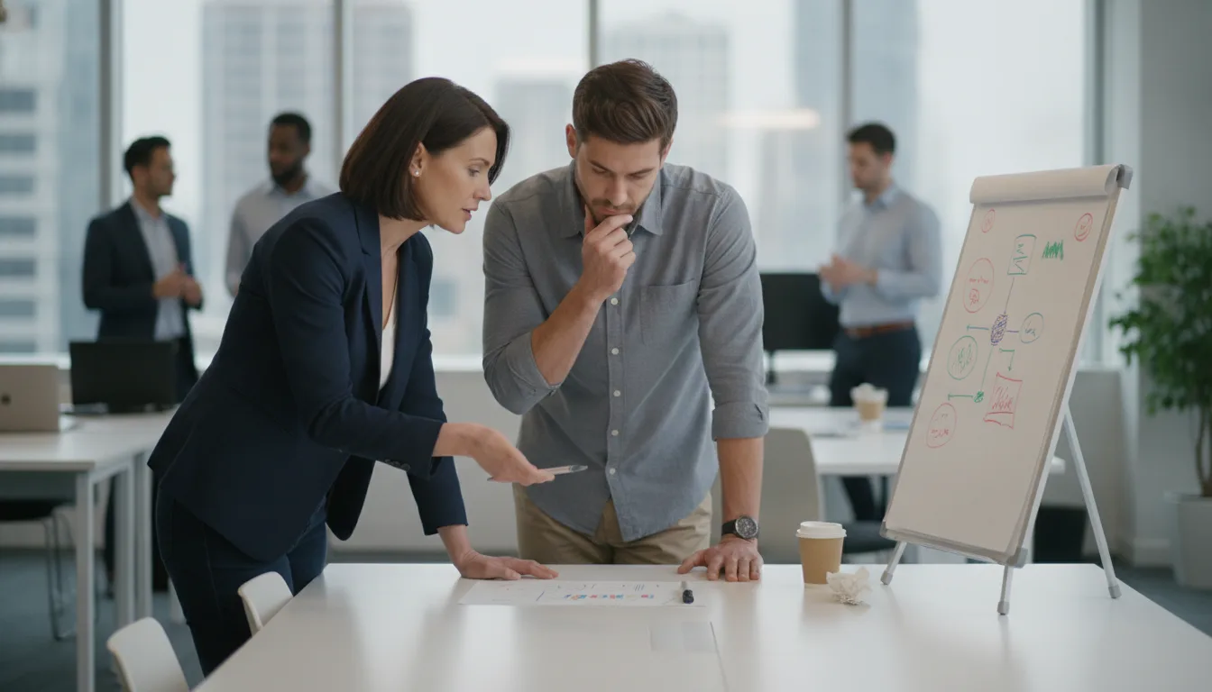 Sales leader coaching an account executive on connecting buyer problems to business outcomes