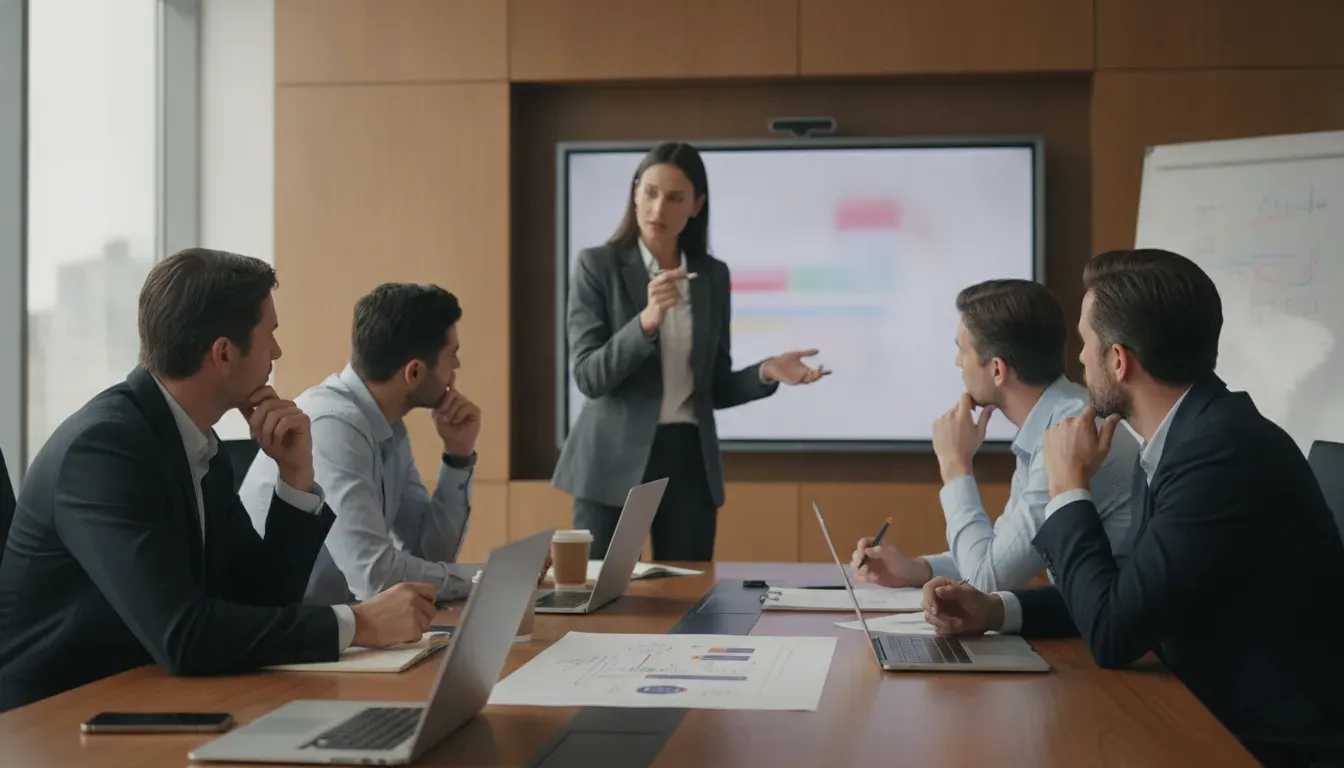 B2B sales team coaching session on translating customer problems into business outcomes