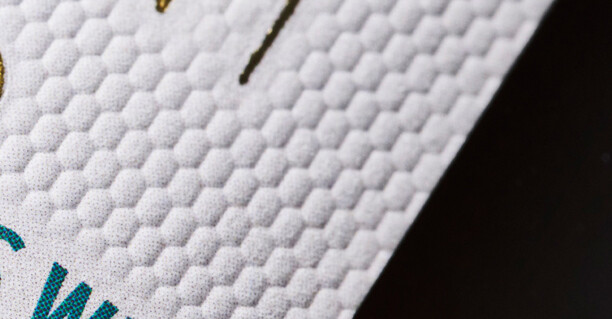 Close-up of substrate embellishing