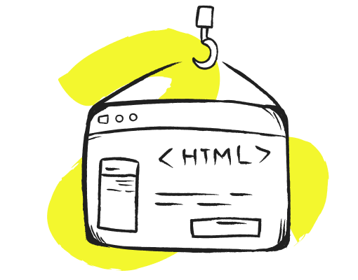 An illustration of an HTML website.