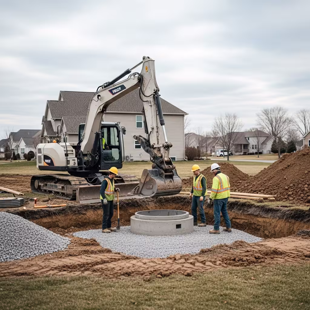 Completed excavation and septic system placement by ProFlow Septic & Excavating’s experienced crew in Northeast Ohio