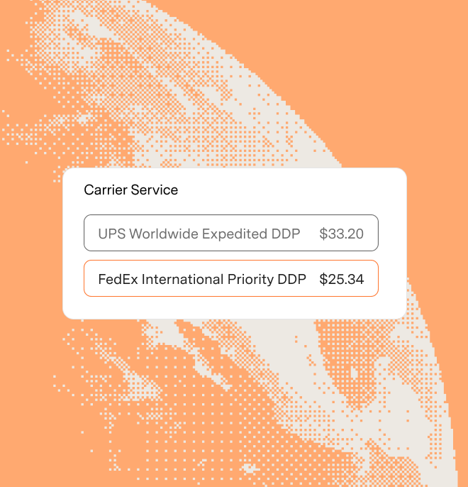 Shipping options comparison with FedEx, UPS, USPS, and DHL showing estimated delivery dates and costs; USPS is selected with delivery from 10/15/26 to 10/16/26 costing $294.21.