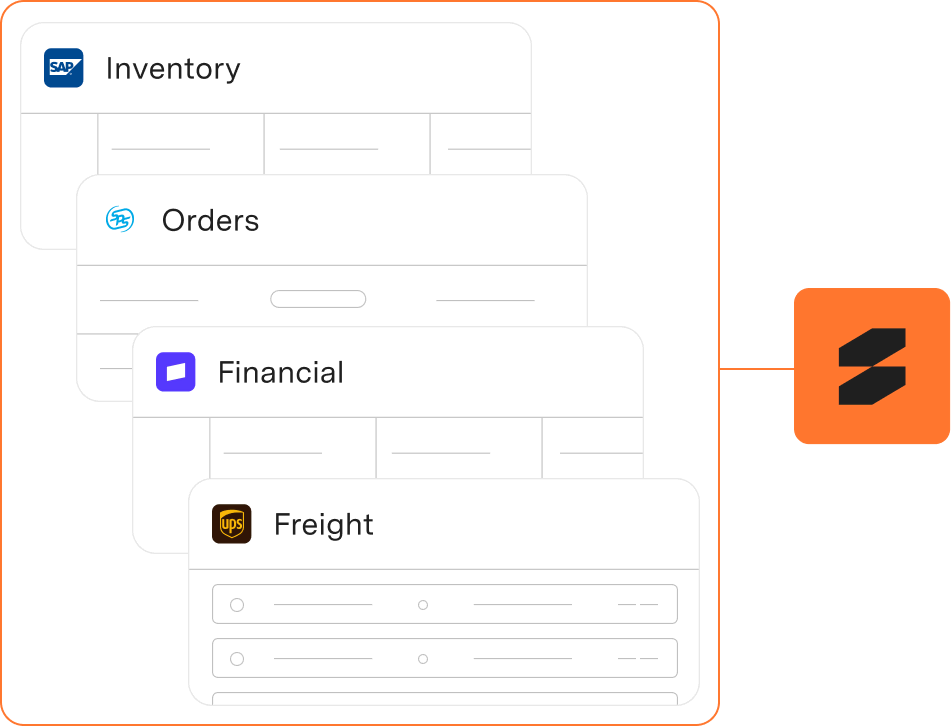 Inventory management table showing products including Bluetooth speakers in blue, red, and green with location ID 055016, stock, and available quantities.
