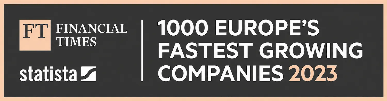 Financial Times und Statista Auszeichnung für 1000 Europas am schnellsten wachsende Unternehmen 2023.