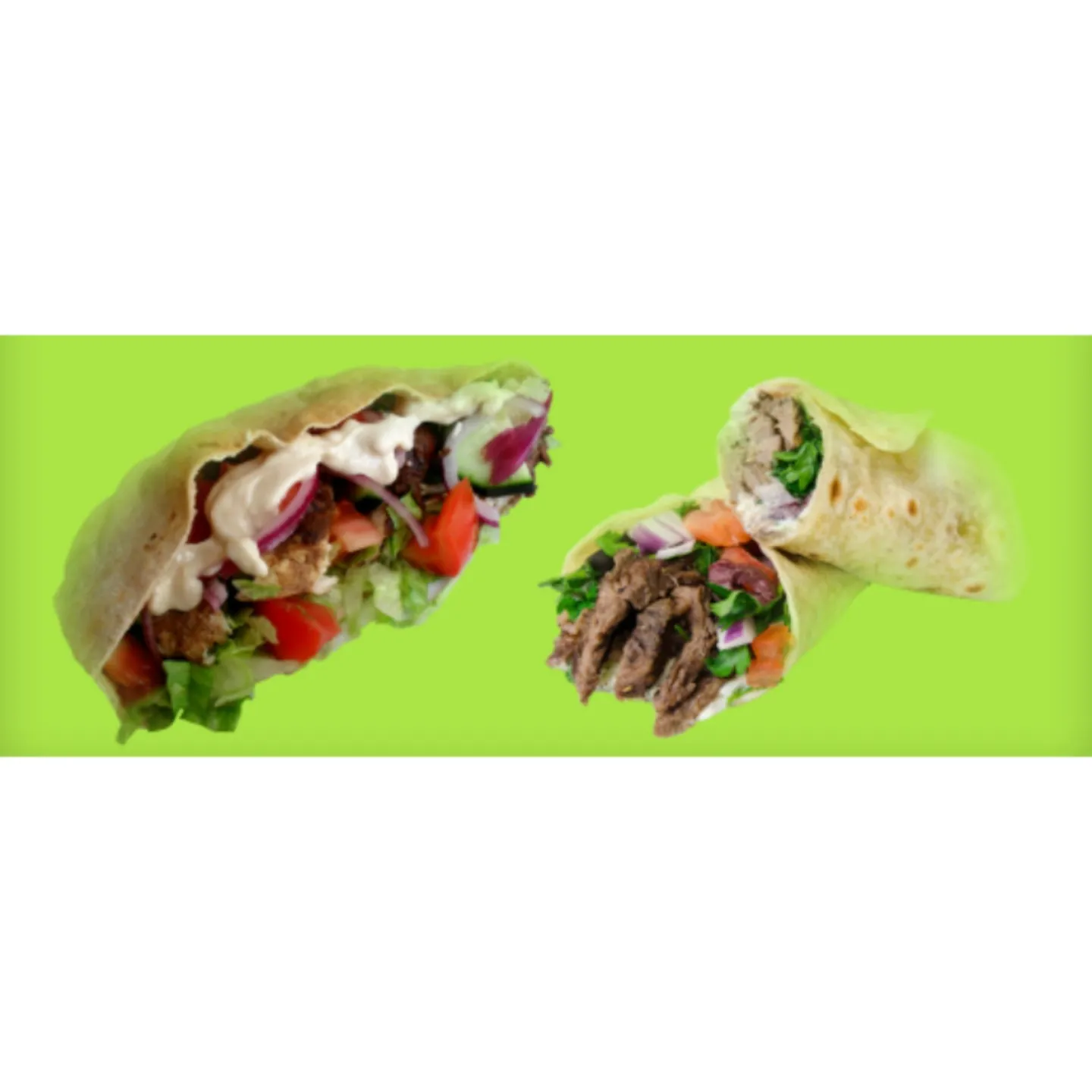 A green background with a sandwich on it.