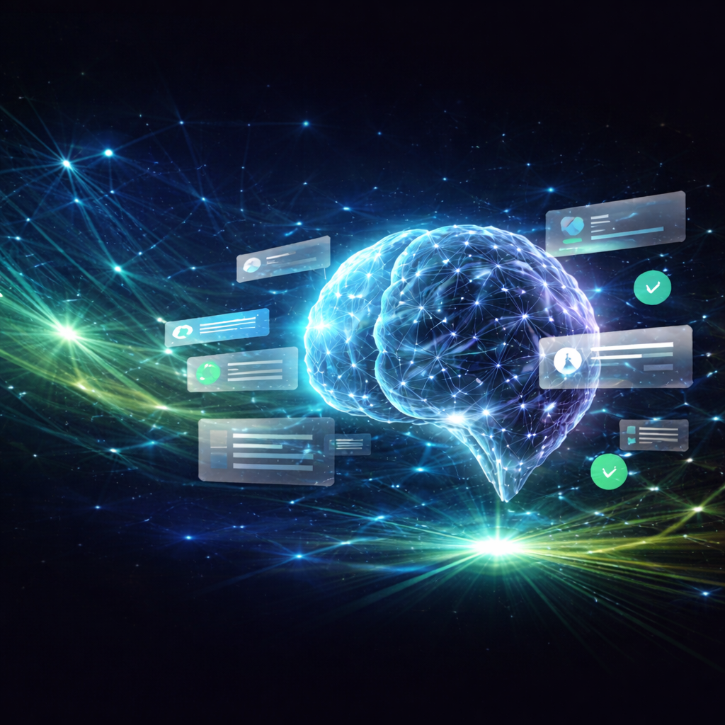 Futuristic digital dashboard displaying a 250% increase with bar charts, pie chart, rating stars, and a large upward green arrow, symbolizing growth and financial success.