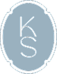 Blue oval emblem with stylized letters K and S intertwined inside.