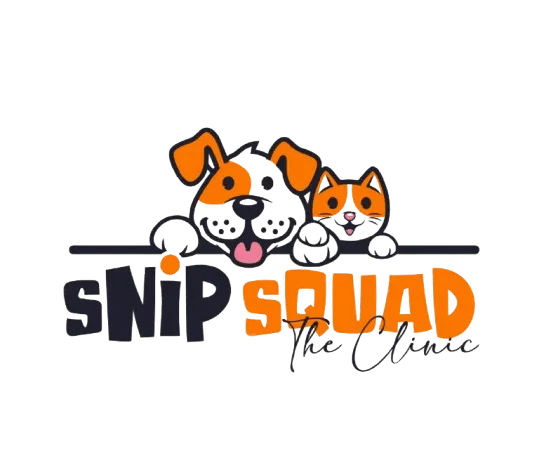 A dog and cat with text Snip Squad - The Clinic
