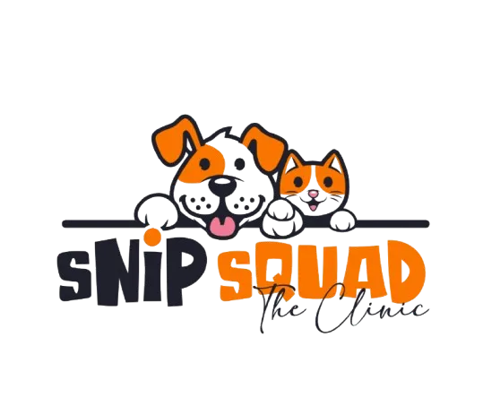 A dog and cat with text Snip Squad - The Clinic