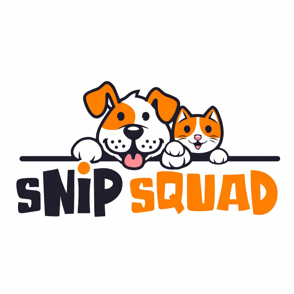 A dog and cat with text Snip Squad - The Clinic