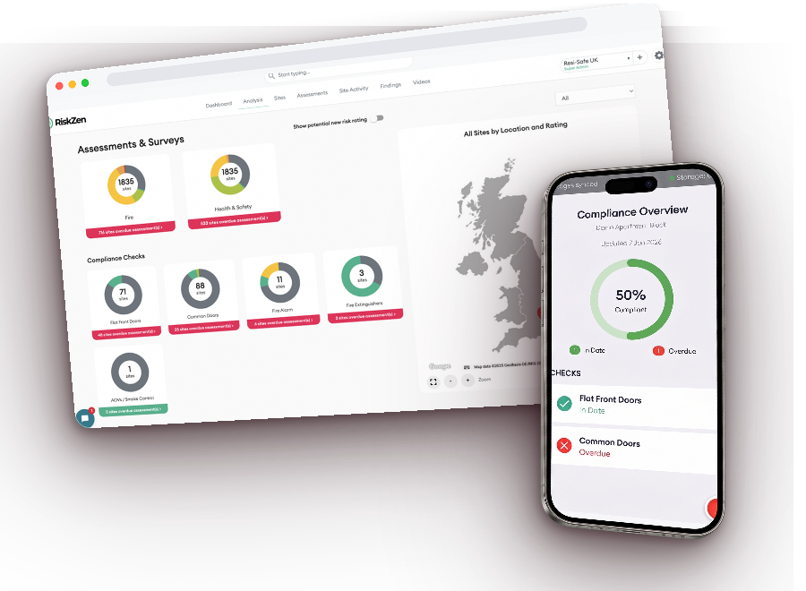 The RiskZen dashboard and mobile compliance app