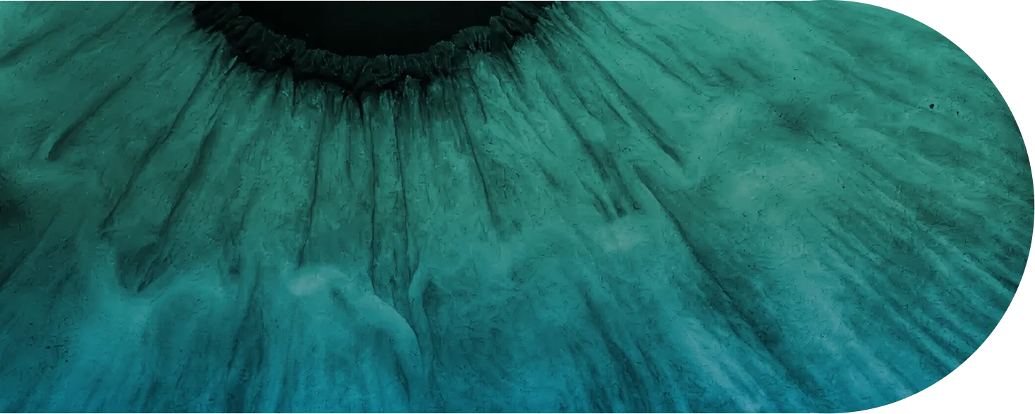 Eye Image with an Aqua Green Gradient