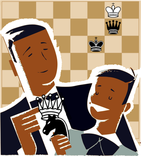 A photo of Sensei Johnson and his chess camp students!