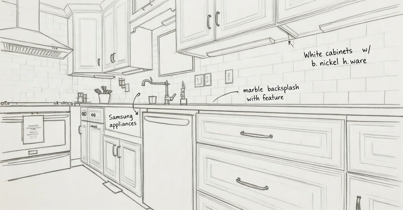 Tile samples and fireplace finish details