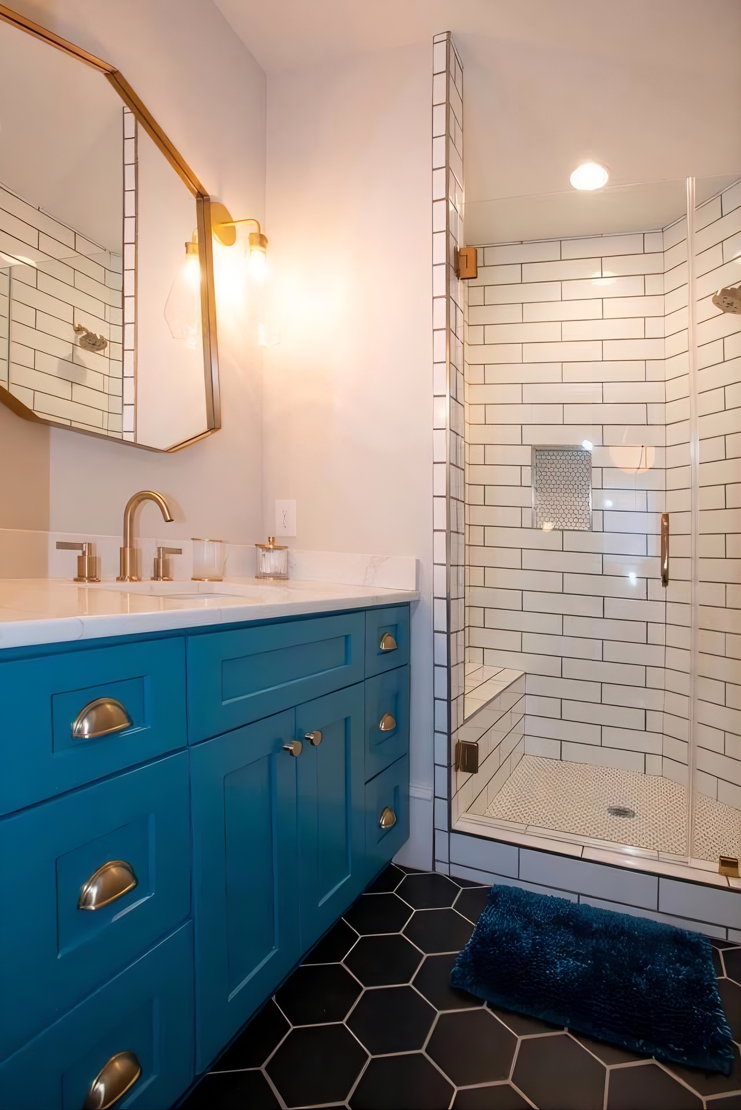 Select bathroom tile and vanity finish upgrade