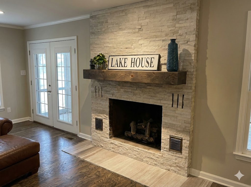 Fireplace tile and surround installation in Charlotte area