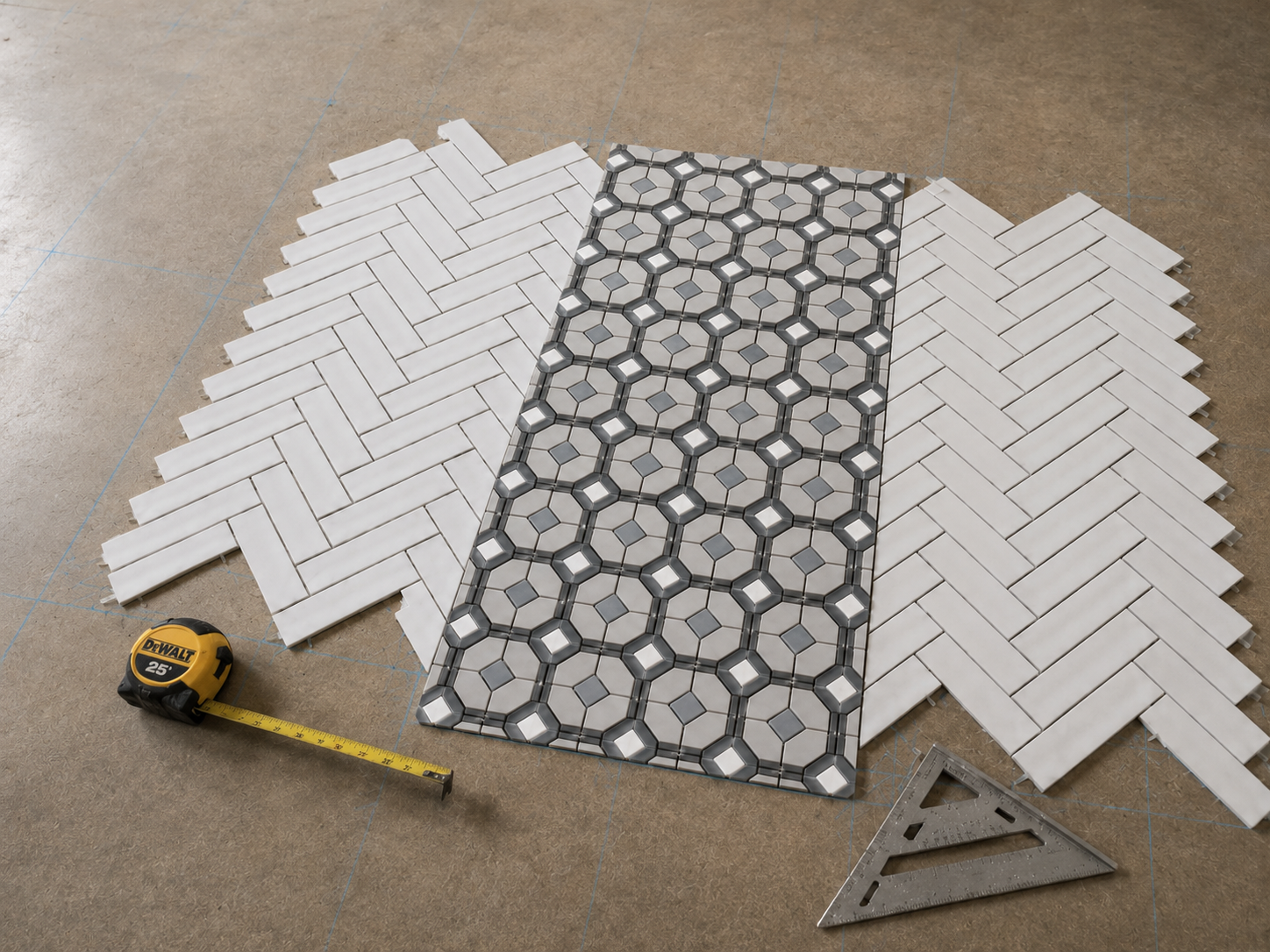 Fireplace mantle and surround tile installation