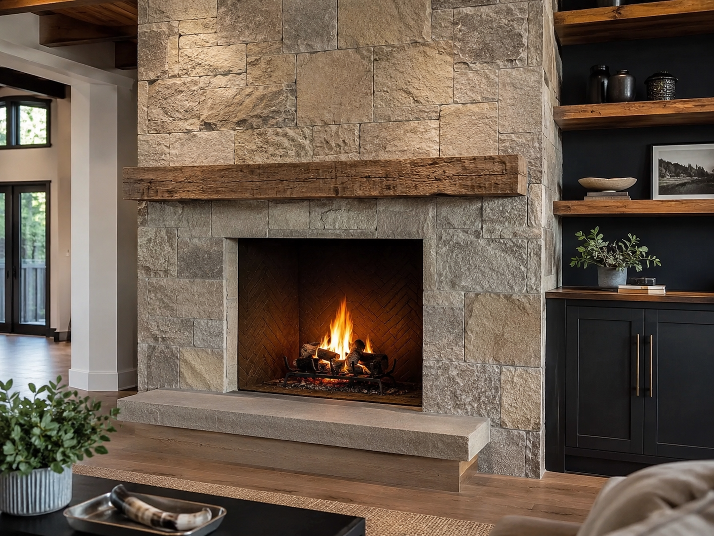 Fireplace tile and surround installation in Charlotte area