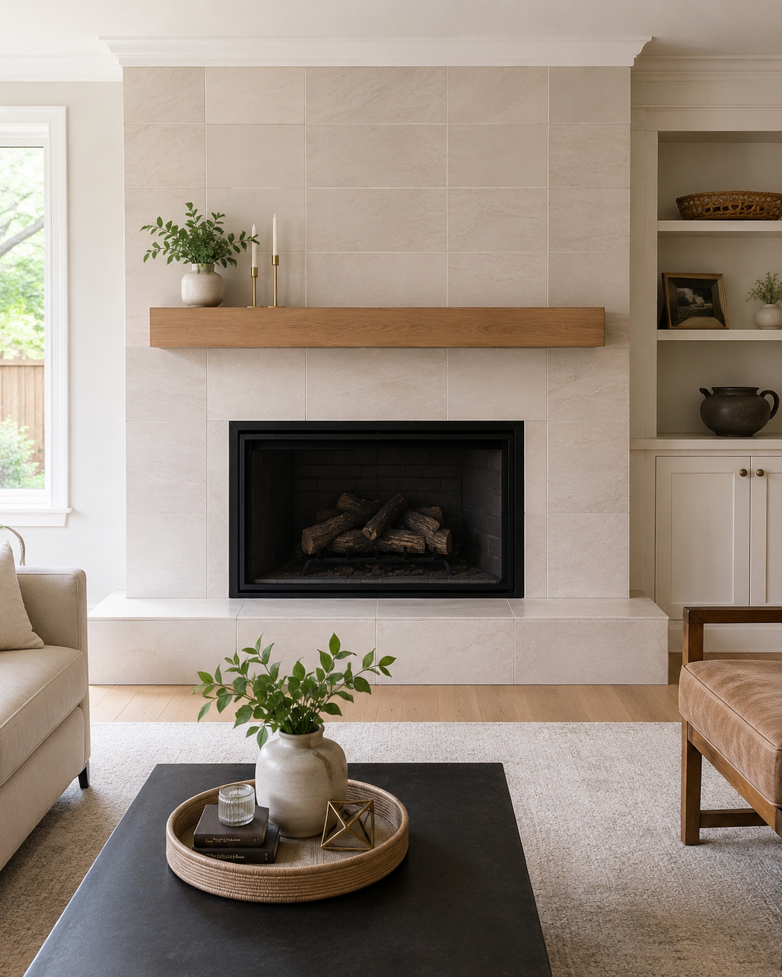 Fireplace tile and surround installation in Charlotte area