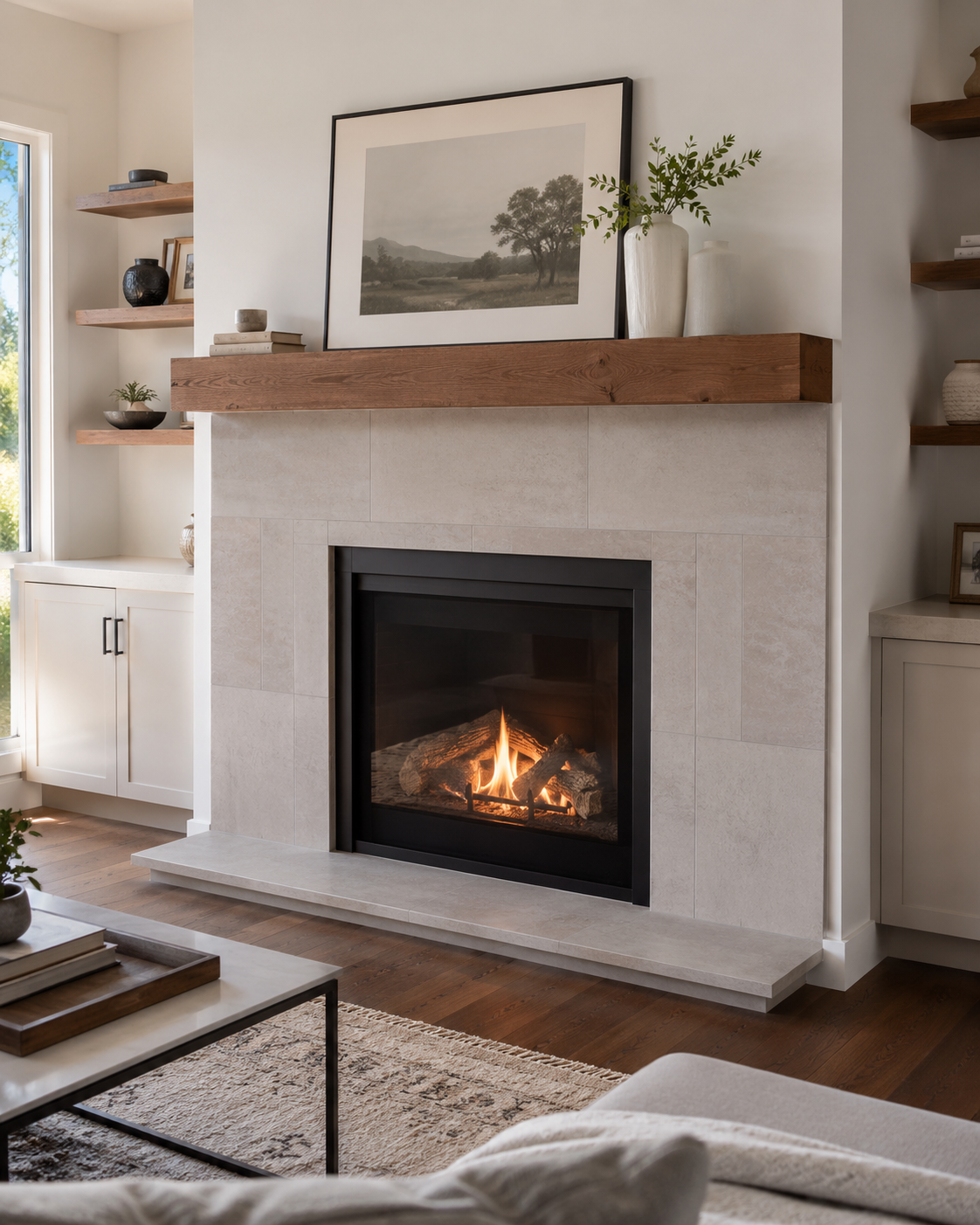 Fireplace tile and surround installation in Charlotte area