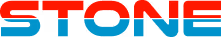 Logo text displaying the word 'STONE' in a bold, block-style font with a gradient fill of red and blue colors.