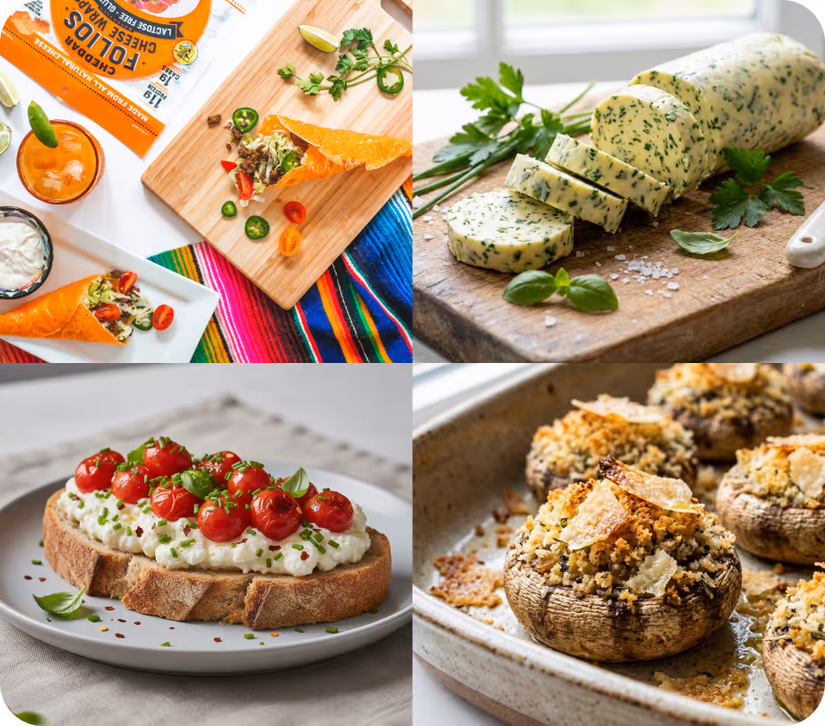 Trend-forward cheese products including Folios cheese wraps