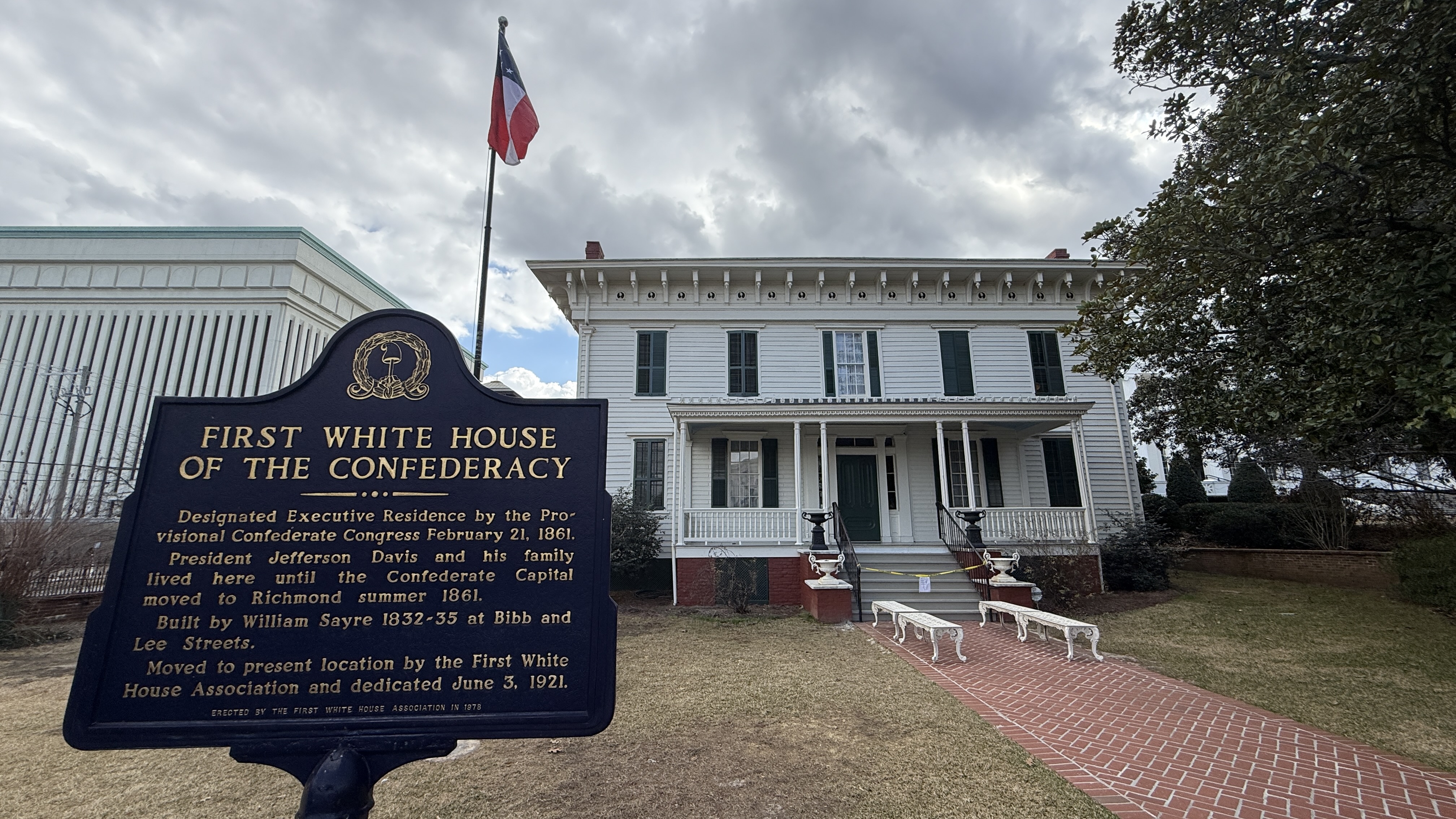 Front of The First White House of the Confederacy in Montgomery, AL