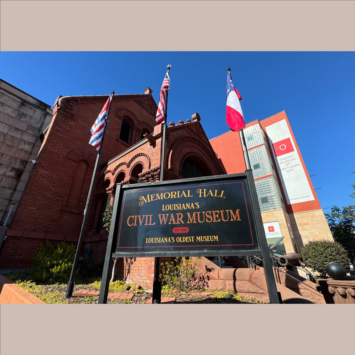 Outside of Confederate Hall Museum in New Orleans, LA
