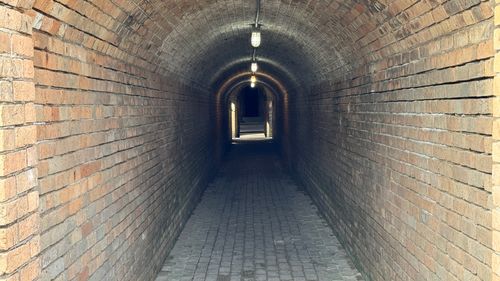 Long line of tunnels at Fort Gaines in Dauphin Island, Alabama