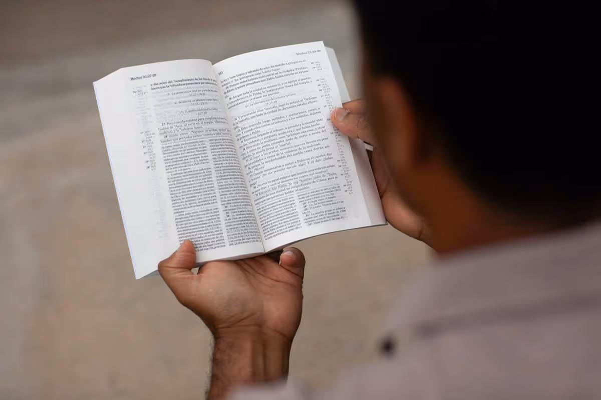 Person reading New Testament Recovery version