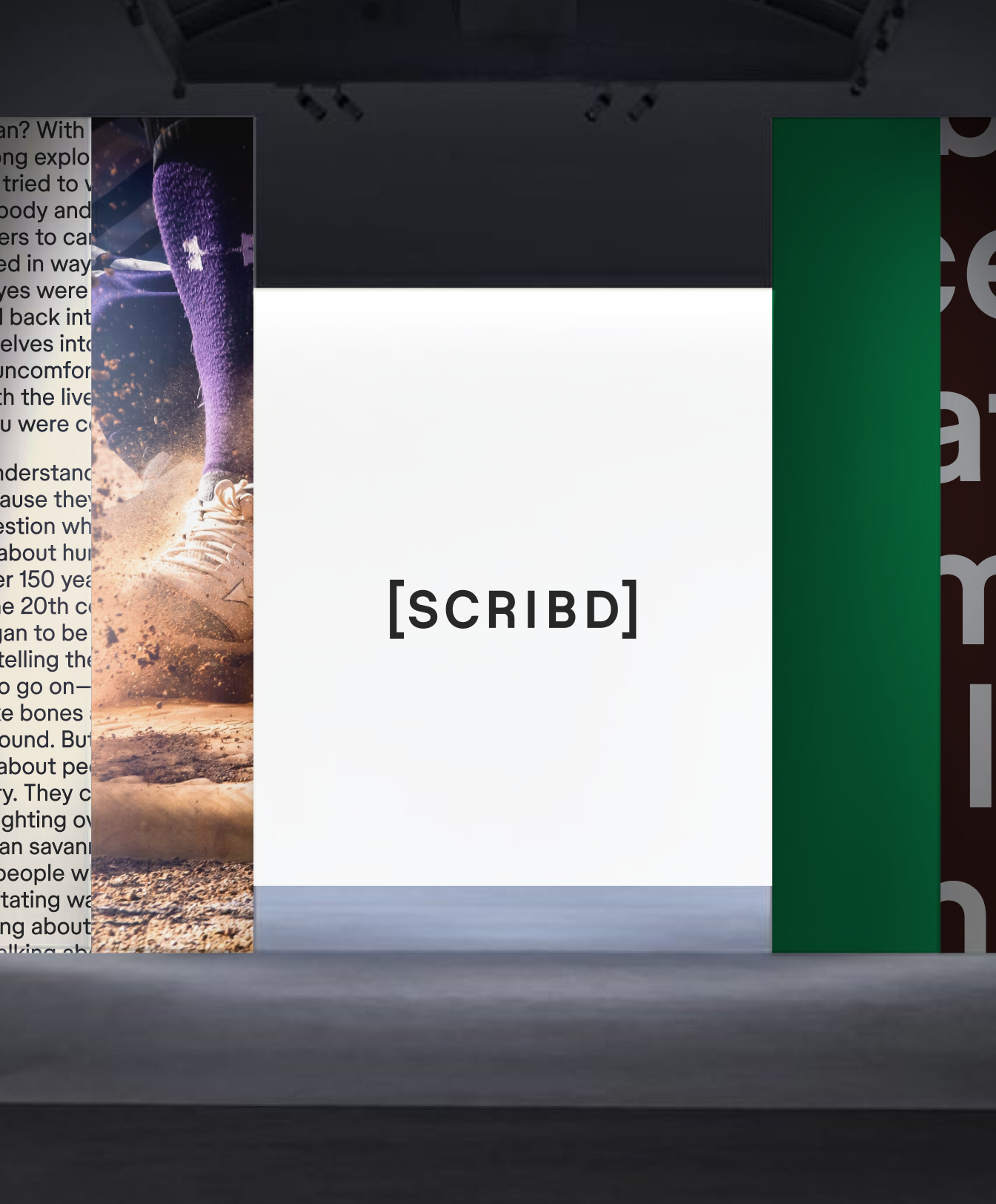 Scribd logo over a collage of digital documents