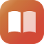 Open book icon on orange background, representing religious texts or hospital medical records and church library.