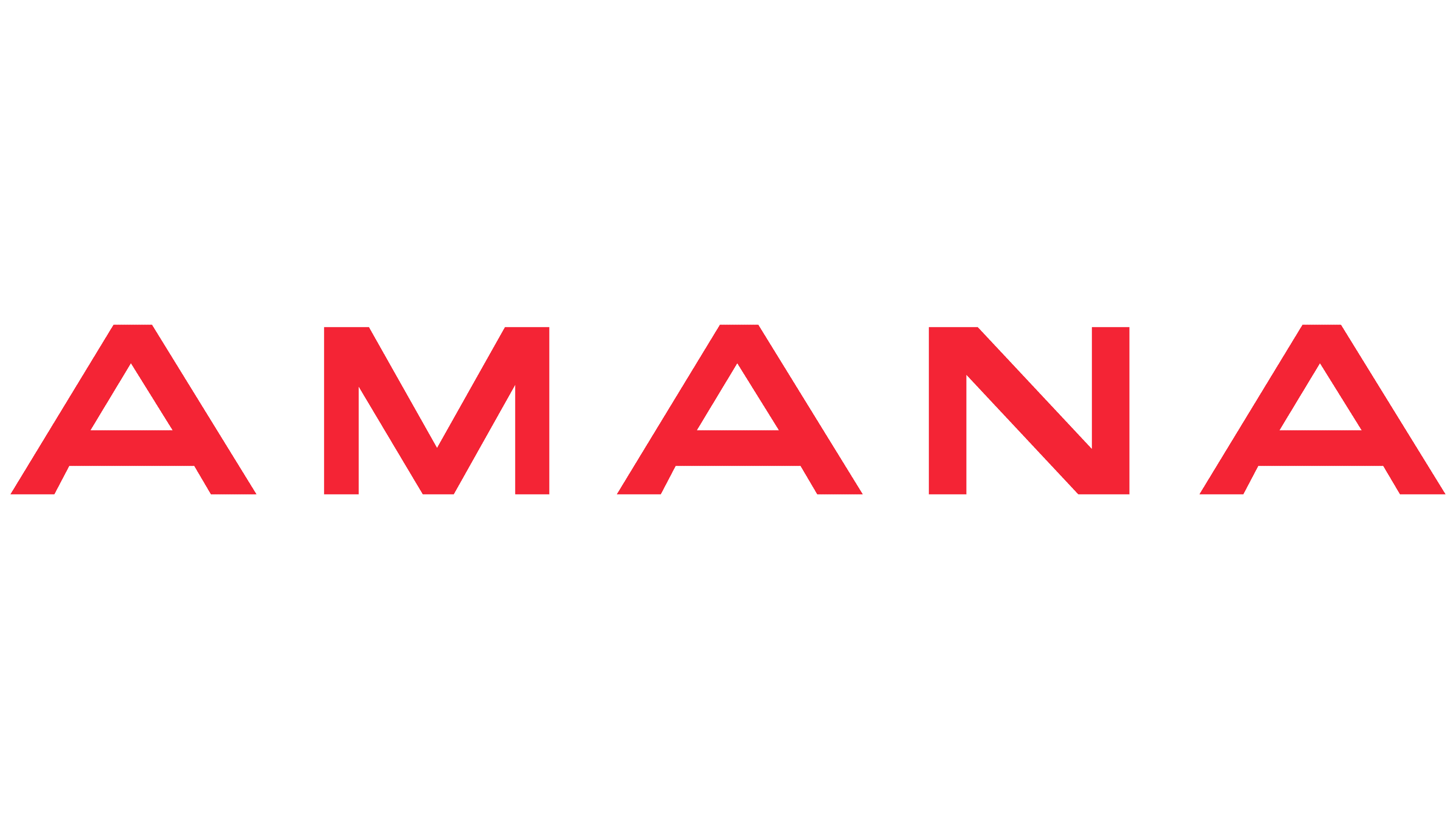 Amana brand logo in red text on a transparent background.