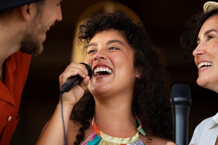 Young Adults Singing Together 