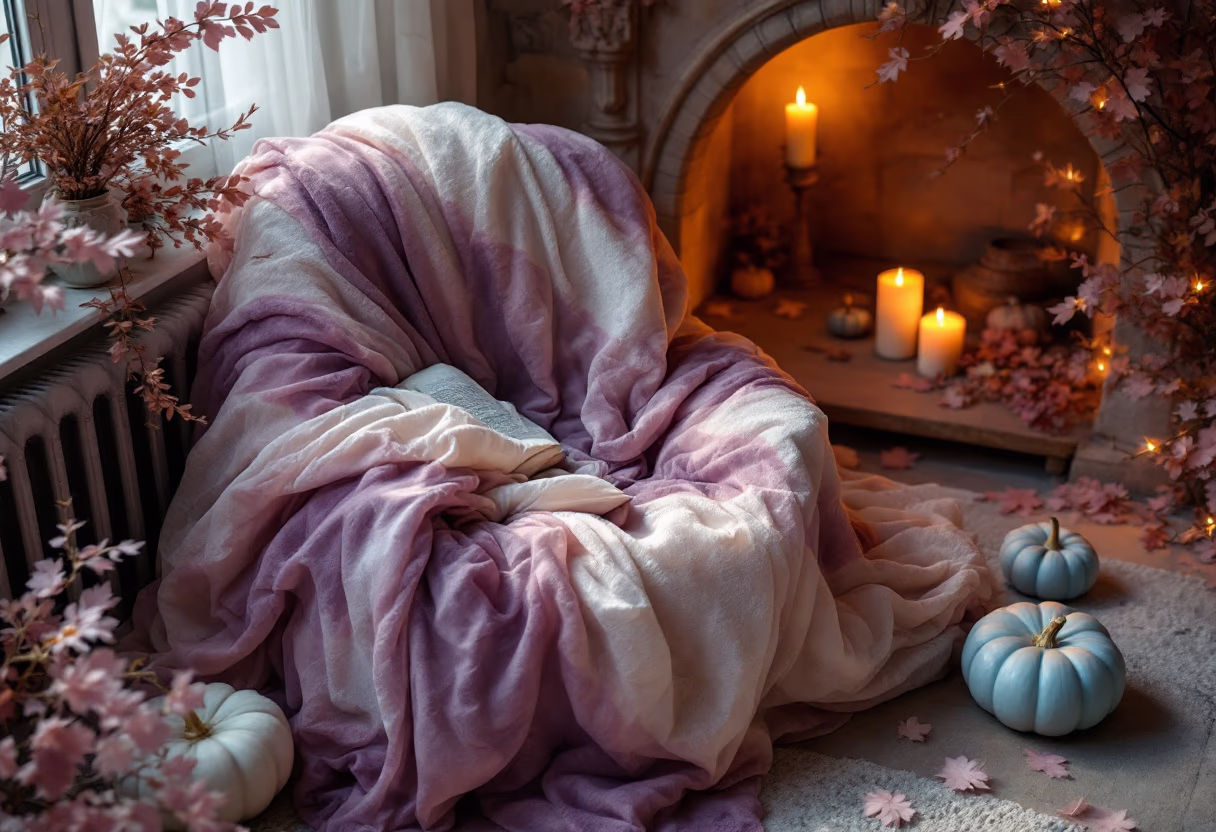 image of an exterior fall cleaning scene in a luxurious urban garden setting