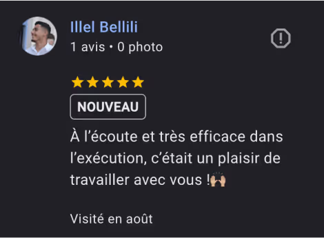 avis posté sur google