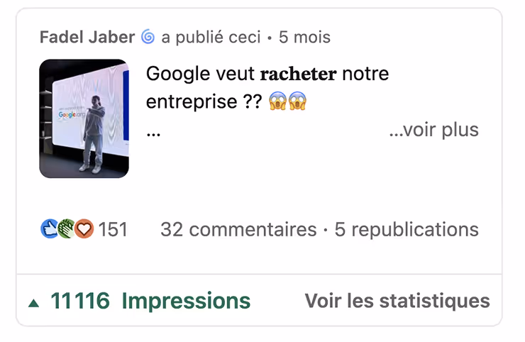 avis posté sur google