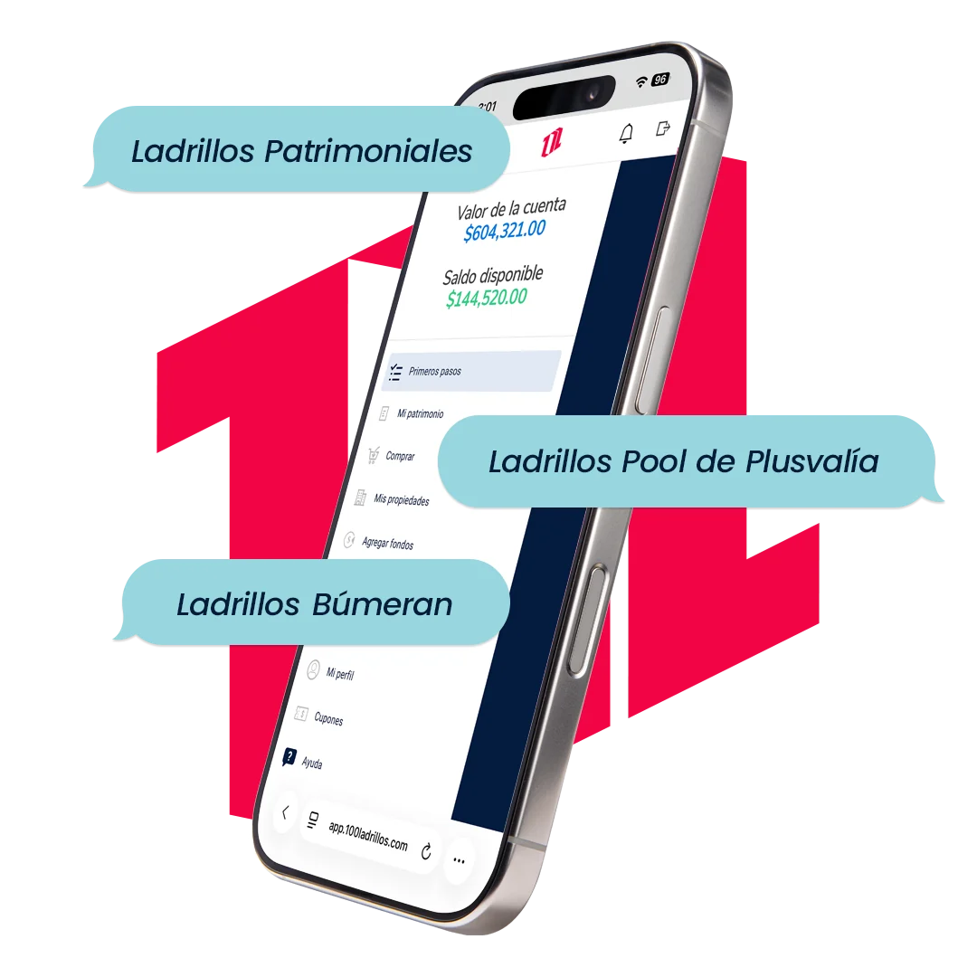 App de 100 Ladrillos con los tres modelos de inversión