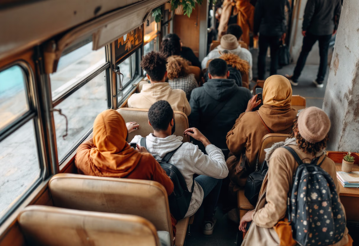 image of passengers boarding a bus