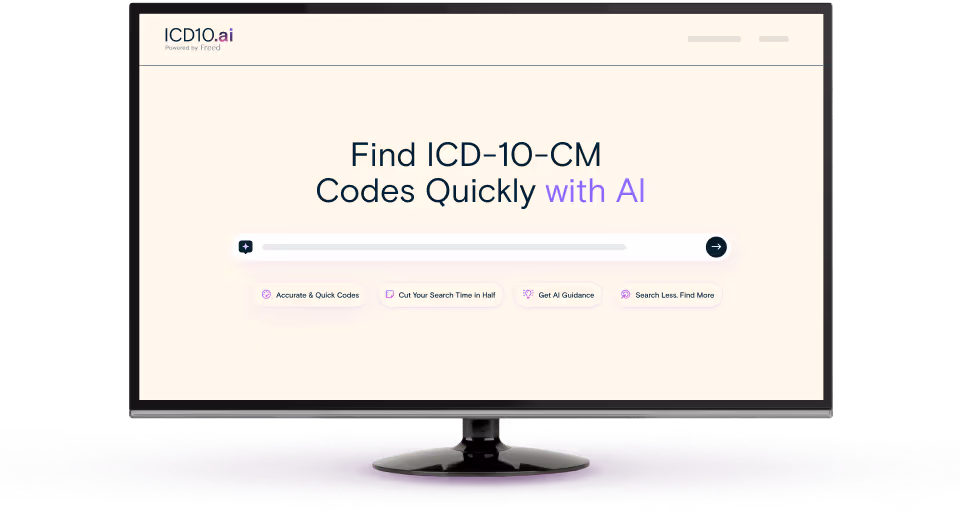 ICD-10-CM coding dashboard with search bar