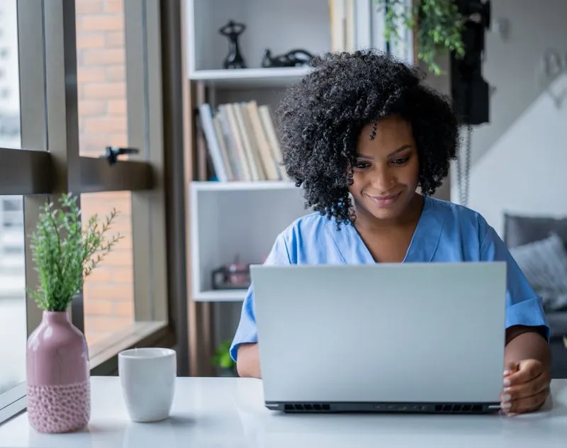 Doctor with computer