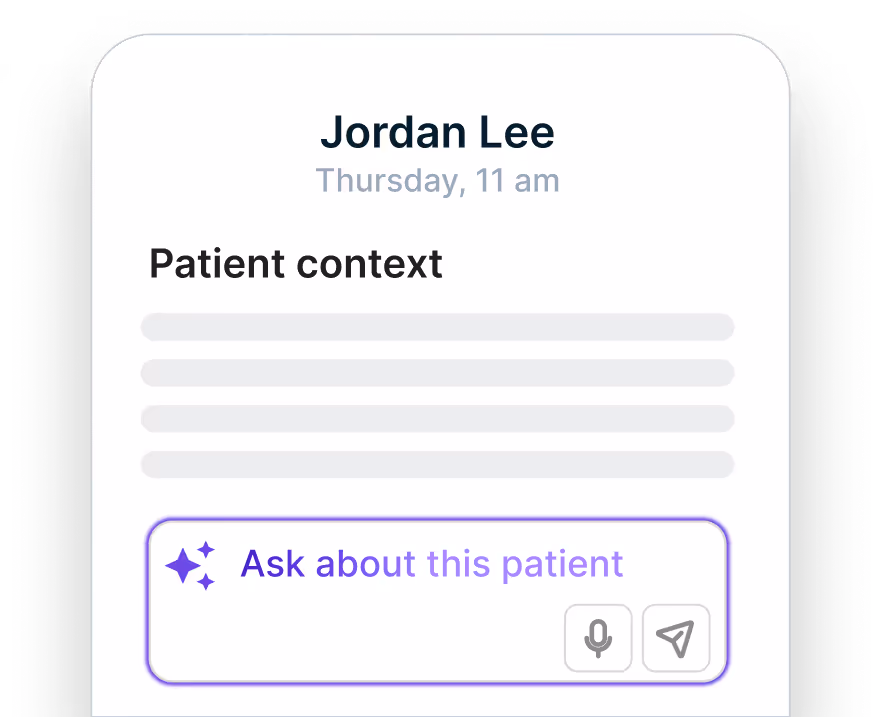 Screenshot of patient context