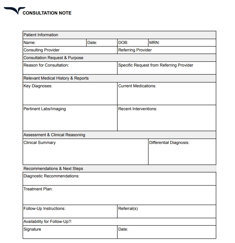 Consultation form template