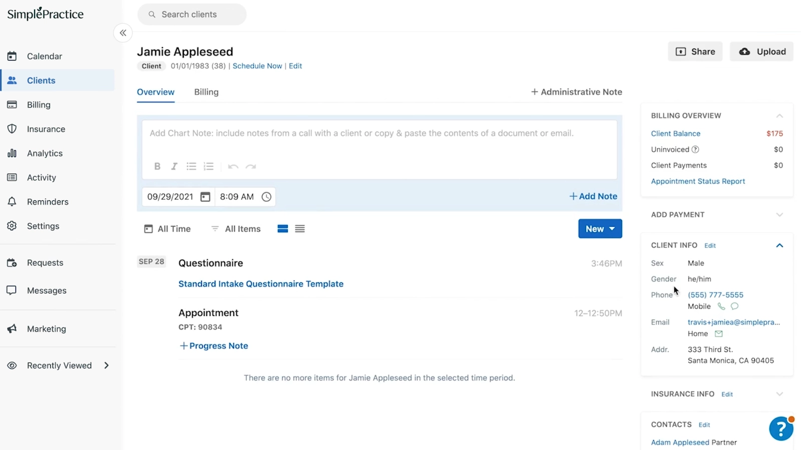 Simplepractice patient tools, overview, and billing