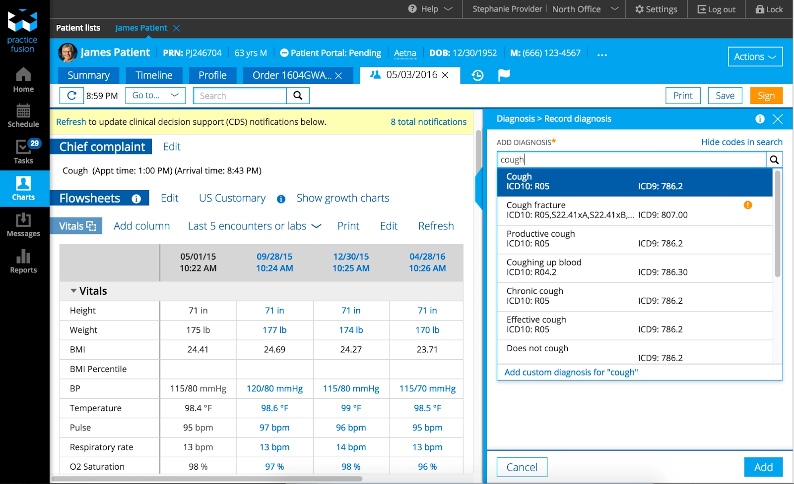 PracticeFusion flowsheets