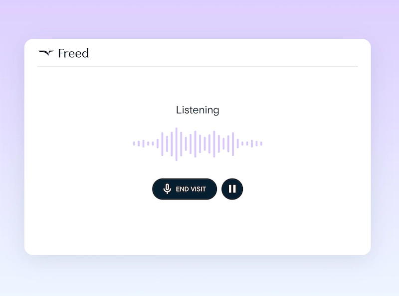 Freed AI medical transcription captures notes in real time