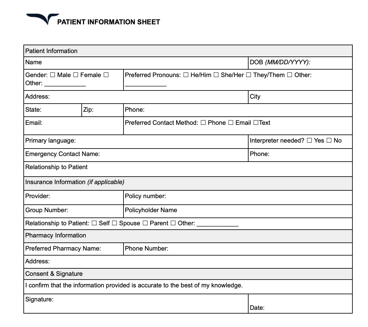 Patient Information Sheet